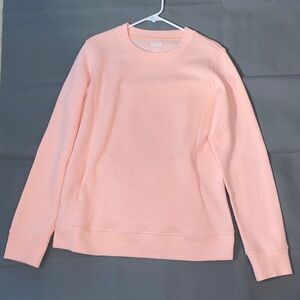 DULUTH TRADING  CO. Women’s Light Peach Ribbed Crewneck Sweatshirt Top Small LN